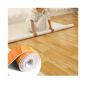 कम लागत लिनोलियम पीवीसी फर्श रोल पीवीसी मंजिल पीवीसी लकड़ी अनाज आउटडोर के लिए वापस महसूस किया/इनडोर प्लास्टिक flooringmat रोल