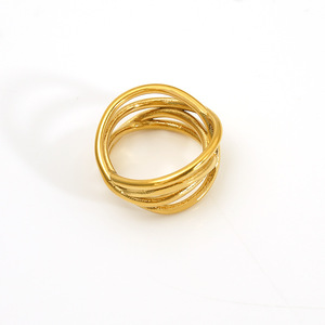 European And American Style Minimalist 316 Stainless Steel <b>Ring</b> Unisex 4 Layer Wrapping <b>Plain</b> Band Classic Versatile Jewelry - Product Image 5