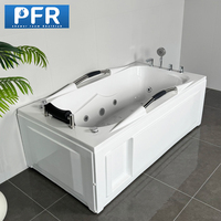 Baignoire autoportante moderne en acrylique avec hydromassage, jets d'eau, système à bulles d'air, robinet, douchette à main, écologique, pour usage hôtelier