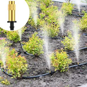 Boquillas Atomizadoras de Latón Ajustables de 1/4'', Rociador de Riego por Goteo con Engranaje de 360°, Aspersores para Jardín, Verduras e Invernaderos - Product Image 5