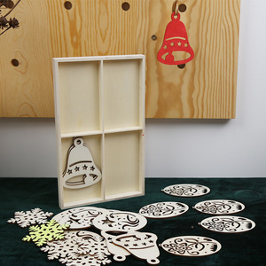Ornements de Noël en bois de forme ovale, décorations suspendues pour arbre, bricolage, artisanat pour enfants, faits à la main, écologiques, style rétro naturel - Product Image 3