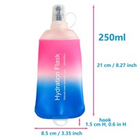 Gourde souple de 250 ml, bouteille d'eau pliable en TPU pour sac d'hydratation, gilet de course, bouteille d'eau pliable