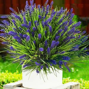 Bouquet de <span class=keywords><strong>lavande</strong></span> artificielle à sept têtes, style herbe de printemps, <span class=keywords><strong>en</strong></span> <span class=keywords><strong>pot</strong></span>, pour décoration de mariage, produit transfrontalier très vendu - Product Image 1