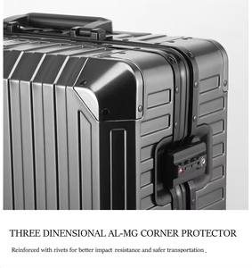 Equipaje combinado TSA <span class=keywords><strong>de</strong></span> aluminio puro <span class=keywords><strong>Maleta</strong></span> <span class=keywords><strong>de</strong></span> 20 24 26 29 pulgadas con ruedas giratorias y equipaje <span class=keywords><strong>de</strong></span> <span class=keywords><strong>mano</strong></span> personalizado metálico - Product Image 3