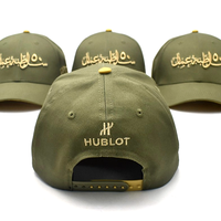 Gorra de Camionero Deportiva de Algodón Verde Militar con Logotipo Bordado de Calidad de Marca Personalizada