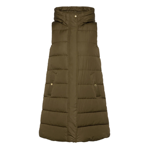 XUCHANG Veste <span class=keywords><strong>d</strong></span>'<span class=keywords><strong>hiver</strong></span> longue pour femmes Gilet bouffant à capuche avec grande taille Longueur sans manches et design matelassé léger - Product Image 1