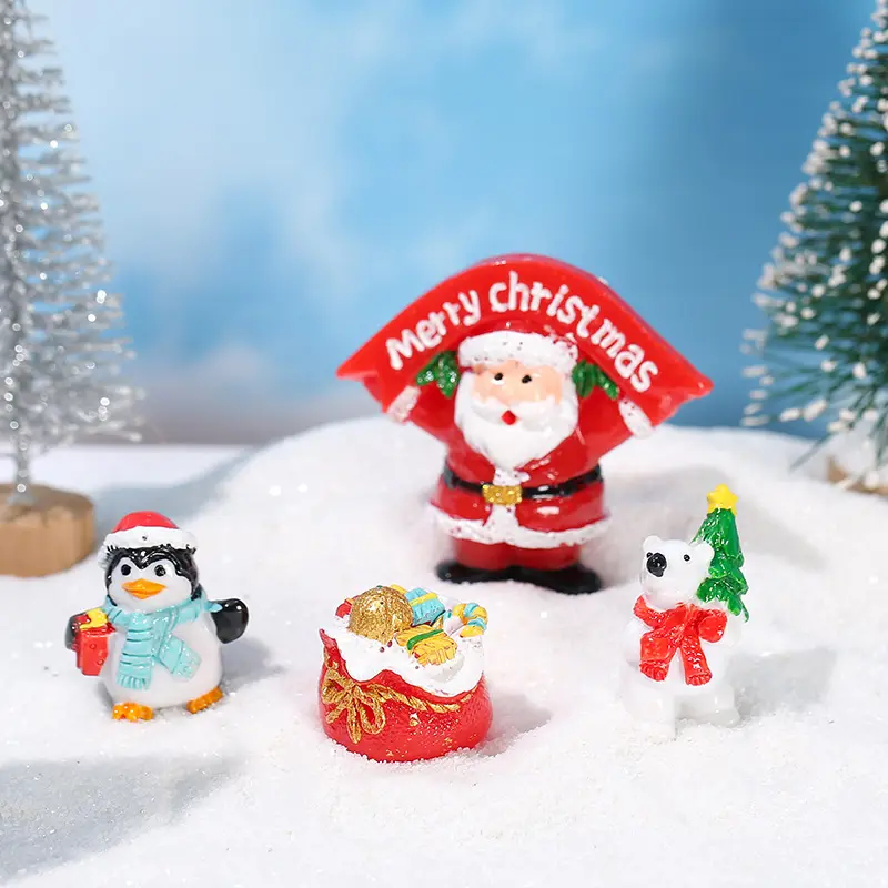 Giáng sinh đồ trang trí Nhựa chim cánh cụt New Santa Claus vi cảnh tuyết đồ trang trí