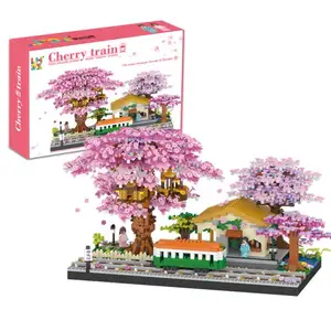 Cherry House Train Mini Building Blocks-Model 606 3668pcs ABS Plastic Bricks DIY Train Toy Set 14+ Kids Animation Model Toy Box