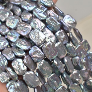 Perlas Barrocas Rectangulares de Agua Dulce Naturales Blancas y Rosas, Materiales Semielaborados para Joyería, Accesorios, Collares - Product Image 2