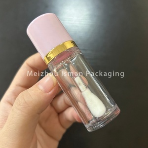 ISMAN Tubos Redondos de Brillo Labial de 10ml y 12ml, Envases Transparentes para Brillo Labial, Color Negro, Blanco y <span class=keywords><strong>Rosa</strong></span>, con Brocha Grande, Logotipo Personalizado - Product Image 4