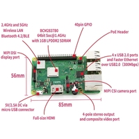 GGDX Raspberry Pi 3 Modèle B+, la troisième génération avec un processeur quadricœur Cortex-A53 64 bits à 1,4 GHz, Ethernet plus rapide, USB, stockage massif