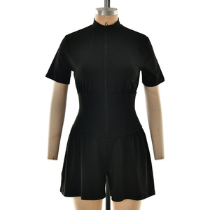 Vestido mono rosa con cuello simulado y control de abdomen, ideal para fiestas y uso casual femenino. - Product Image 5