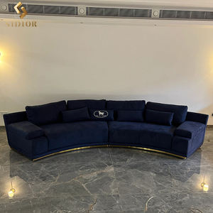 أريكة غرفة معيشة إيطالية شهيرة نصف دائرية نصف دائرة مخملية حديثة نصف دائرية منحنية قمر - Product Image 5