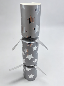 12in <strong>Silver</strong> Holographic Star Party <strong>Crackers</strong> - Shiny Festive Holiday Favors - Product Image 2