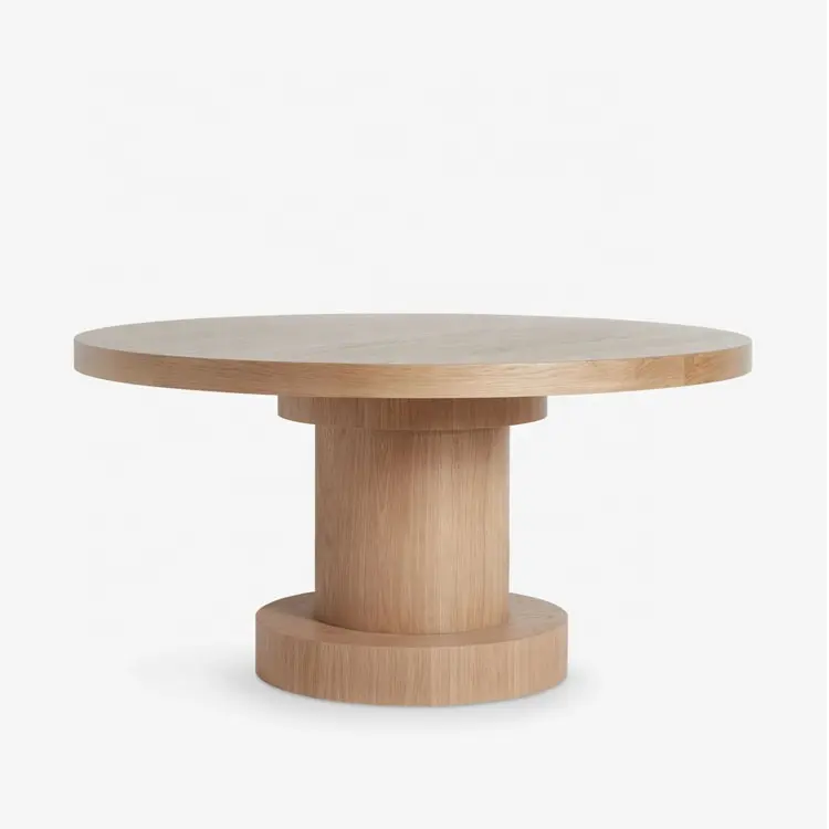 नए आगमन लक्जरी फर्नीचर डाइनिंग टेबल आयताकार लकड़ी ओक ठोस लकड़ी गोल डाइनिंग टेबल