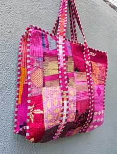 Great Price Large Cotton Quilted Handmade Block Printed Tote <b>Bag</b> Weekender Shoulder Grocery <b>Boho</b> Travel <b>Bags</b> for Women - Product Image 5