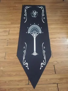 Noir blanc Non-tissé personnalisé <span class=keywords><strong>seigneur</strong></span> anneau Fans maison bannière Stark <span class=keywords><strong>carte</strong></span> drapeau mur magique KTV Bar maison école Cosplay fête cadeau - Product Image 4