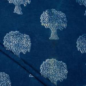 Nouvelle collection de tissus en coton indigo imprimés à la main avec des motifs d'arbres pour vêtements, robes, textiles de maison et sacs, techniques non tissées - Product Image 5