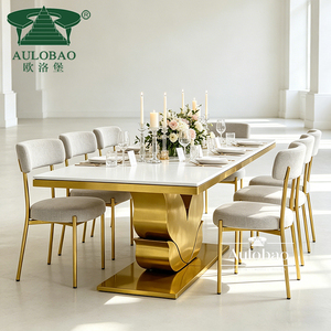 Banquet Hall Cheap Price Elegant <b>Gold</b> Stainless Steel Wedding <b>Table</b> and Chair - Product Image 5