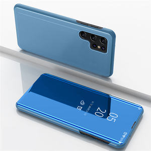 Coque de téléphone portable à rabat, étui miroir transparent avec support 5G pour Samsung Galaxy <span class=keywords><strong>S22</strong></span> <span class=keywords><strong>Ultra</strong></span> - Product Image 1