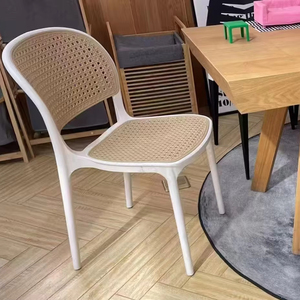 Chaises en plastique de conception moderne en vente chaude, pour la maison, le bureau, l'extérieur/l'intérieur, durables, empilables, en rotin PP, avec dossier - Product Image 1