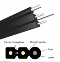 Cable de Fibra Óptica para Interiores HANLI GJYXFCH de 1 km/2 km, Cable Plano de 1/2/4 Núcleos para Comunicaciones