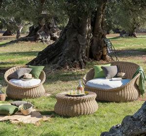 Ensemble de salon de jardin moderne en rotin avec table à thé, cadre en alliage d'aluminium imperméable et résistant au soleil - Product Image 3