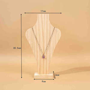 Wooden Necklace <b>Display</b> <b>Stand</b> Mannequin Neck Shape Jewelry Holder Modern Style One Size <b>Rotatable</b> Design GZ RTS Bulk Mixed Order - Product Image 3