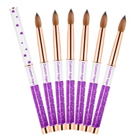 Produits pour vernis à ongles en acrylique, brosse pour manucure, violet, cœur, liquide, poignée, taille 16, 1 pièce, nouveauté 2022