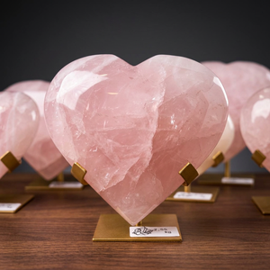 Cristal de Cuarzo Rosa Natural en Forma de Corazón, Piedra Pulida, Decoración, Regalo - Product Image 1