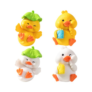 Cartone animato animale fai da te figurine carino piccolo giallo anatra animale fatto a mano da giardino set Mini oggetti artigianali in resina giocattolo per auto decorazione della casa - Product Image 5
