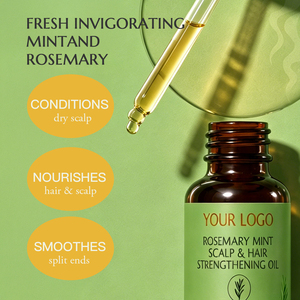 Olio per la Crescita dei Capelli al Rosmarino e Menta con Etichetta Privata, Biotina, Oli di Ricino e Jojoba, Vitamina E per Riparare e Nutrire il Cuoio Capelluto Secco - Capelli Ricci - Product Image 3