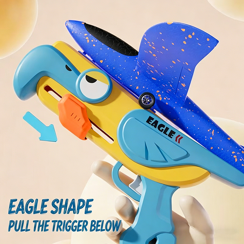 AJB Eagle Foam Plane Launcher Catapult Glider Airplane Gun Soft Bullet Foam Jet Plane Launcher for Boys & Kids Outdoor Play