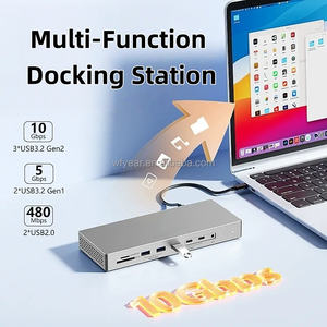 Hub USB-C a 2 Puertos DP, <span class=keywords><strong>Adaptador</strong></span> <span class=keywords><strong>Multipuerto</strong></span> 16 en 1, Estación de Acoplamiento para Monitor Triple 4K, Hub para Laptop de Aleación de Aluminio - Product Image 3