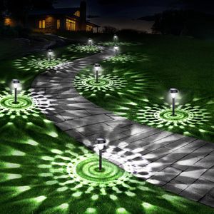 Luces solares para caminos, paquete de 10, color blanco frío, impermeables, para exteriores, encendido/apagado automático, sensor de luz, cuerpo de plástico, del anochecer al amanecer, vida útil de 50000 horas - Product Image 1