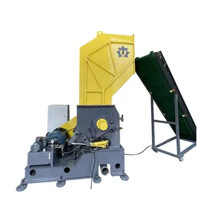 Automation Heavy Duty Cheap Plastic Crusher With Conveyor Belt For Plastic Pipe/flakes/bags