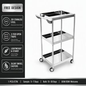 Carrito de Acero Inoxidable 201 de 3 Niveles con Ruedas Silenciosas para Clínica, Hospital, Salón - Product Image 2