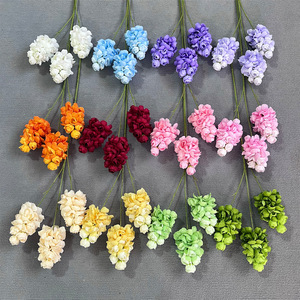Flores Artificiales de Jacinto de Uva, 3 Ramas, de Plástico y Tela, Decoración para Bodas, Decoración del Hogar, Arreglos DIY - Product Image 2