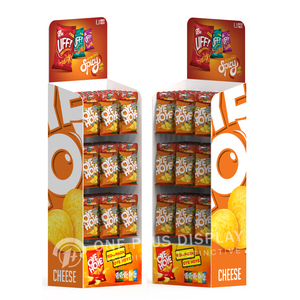 Portable Foldable Eco-friendly Cardboard <strong>Corrugated</strong> <strong>Display</strong> Stand Carton for Food Floor Rack Customizable - Product Image 6