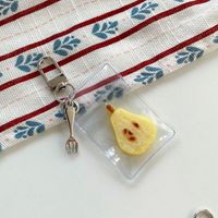 Zomerse frisse meisjesachtige hartvormige telefoonhanger fruit sleutelhanger appel perzik peer watermeloen kleine vork hanger voor dagelijkse handtas styling