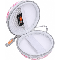 Tas Penyimpanan Earbud Olahraga EVA dengan Ritsleting dan Carabiner, Interior Busa Keras Tahan Air untuk Perangkat Audio
