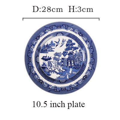 Assiette bleue de 11 pouces
