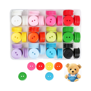 Furuising 180 cái nút chụp bằng nhựa 20mm hỗn hợp hộp đựng đồ thủ công may vá 12 màu để thêu thủ công tự làm - Product Image 1