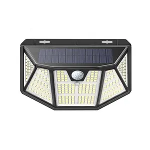 Vendita calda 310LED IP65 lampada da parete per esterni alimentata impermeabile sensore di induzione del corpo di movimento luce solare da giardino