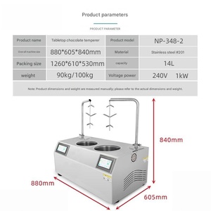 Machine à tempérer le chocolat en acier inoxydable, machine à faire fondre le chocolat commerciale pour pâtisserie et boulangerie - Product Image 2