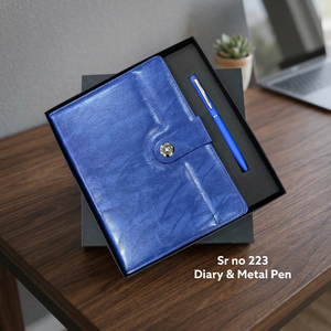 Agenda Ejecutiva A5 y Juego de Bolígrafos Metálicos con 100 Hojas, Cuaderno de Tapa Dura de PU con Impresión UV para Uso en Oficina y Regalo Corporativo - Product Image 3