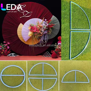 Fondo Redondo de Tela LEDA Color Crema, Decoración Clásica para Escenarios de Boda, Ligero, Hecho a Mano, para Fiestas y Eventos - Product Image 3