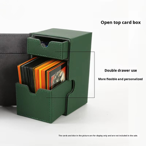Caja de Almacenamiento de Cartas Coleccionables de Cuero PU con Capacidad para Más de 100 Cartas, Caja de Dados con Doble Cajón para TCG - Product Image 5