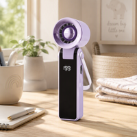 Nouveau ventilateur pliable portable 2026 avec écran LED numérique, rechargeable par USB, 5 vitesses, mini-ventilateur rafraîchissant pour l'été