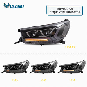 VLAND 전체 LED 헤드 라이트 순차 회전 신호 + DRL 전면 헤드 라이트 전조등 2015-2019 도요타 <span class=keywords><strong>HILUX</strong></span>/REVO/ROCCO - Product Image 3